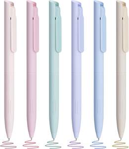 컬러 젤 펜 6색 잉크 빠른 건조 리트랙터블 귀여운 펜 세밀한 펜촉 0.5mm 젤 잉크 펜 부드러운 필기 문구류 - Product Image 2