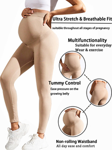 Flw XXL Schwangere Frauen Hohe Taille Atmungsaktive Yoga hosen Elastische Taille Bauch Kompression Workout Mutterschaft sport Spandex/Nylon - Product Image 2