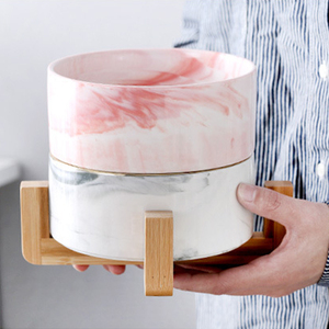 ZMaker Ciotola di Ceramica Con Struttura In Legno Cane di Animale Domestico Del Gatto di Ceramica Cibo Bere Feeder <span class=keywords><strong>Bowl</strong></span> - Product Image 6