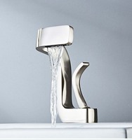 Robinet de lavabo monotrou en laiton finition chromée à montage sur plan, avec capteur tactile, cartouche céramique, design moderne, pour hôtels et cuisines