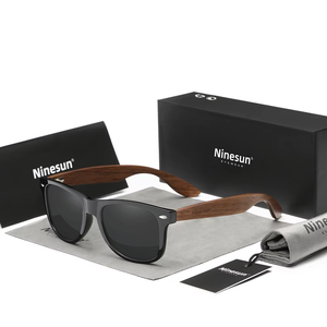 NINESUN 2024 gafas de sol clásicas de nogal para <span class=keywords><strong>hombre</strong></span> gafas polarizadas de madera UV400 proteger Retro antirreflectante 5520 gafas de sol - Product Image 1