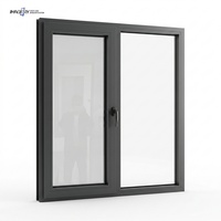 Fenêtre à battant en aluminium à rupture de pont thermique de haute qualité, triple vitrage en verre trempé pour la décoration de la maison