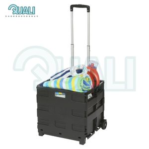 Carrito de Compras Plegable con Asa Retráctil y Caja de Almacenamiento con Tapa, de Plástico, al por Mayor - Product Image 2