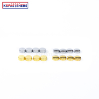 Bouchons à vis ronds décoratifs en verre doré brillant de 10 mm et 12 mm, tête plate plaquée zinc, prêts à être expédiés, bouchons à vis en cuivre effet miroir