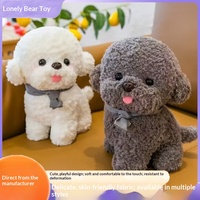 Peluche Chiot Bichon Frisé en Polyester, Taille 25cm-35cm, Cadeau Unisexe pour Enfants, Vente en Gros Fabricant