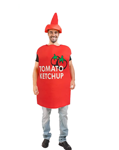 <span class=keywords><strong>Disfraces</strong></span> Divertidos <span class=keywords><strong>de</strong></span> Poliéster con Temática <span class=keywords><strong>de</strong></span> Ketchup para Parejas Adultas <span class=keywords><strong>de</strong></span> Luolan para Halloween, con Top y Sombrero para Representaciones Escénicas - Product Image 4
