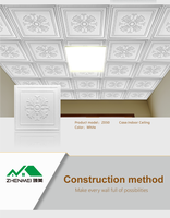 Plaques de plafond intérieures d'usine en PVC, panneaux muraux décoratifs 3D avec grille de plafond pour usage hospitalier