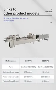3ACQ + 580E macchine scatole scatola di piccole dimensioni cartella incollatrice macchina per la produzione di scatole