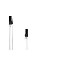 Flacon de parfum de voyage personnalisé en verre plat rechargeable de 5 ml et 10 ml avec pulvérisateur à pompe sérigraphié, col en aluminium et diffuseur à bâtonnets