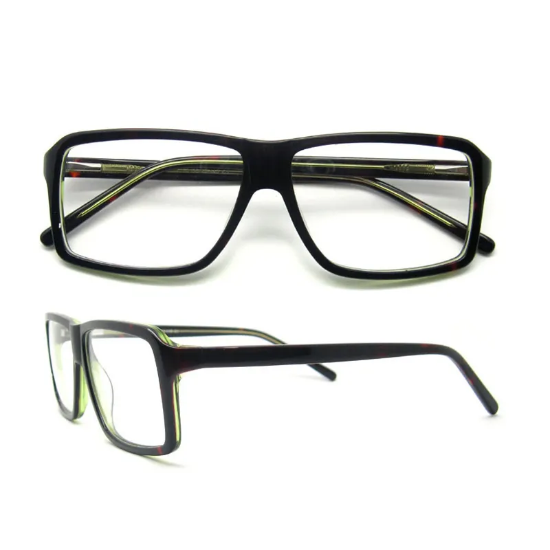 Erkekler için tasarımcı gözlük çerçeveleri siyah yeşil yaylı menteşe optik gözlük mavi yeni model optik çerçeve CE ile