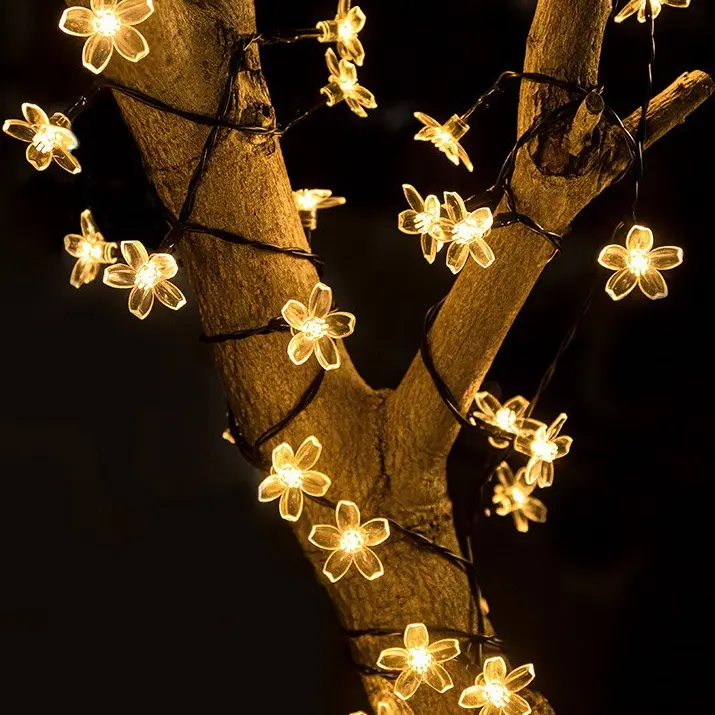 Fiore led string lights outdoor cherry blossom solar string garden light decorazione esterna Cherry festival lights