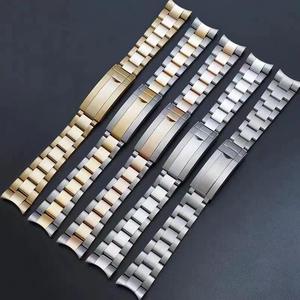 Correa de Acero Transpirable de 20mm 21mm <span class=keywords><strong>para</strong></span> Reloj RLX con Hebilla de Acero Inoxidable y Diseño de Arco Sólido <span class=keywords><strong>para</strong></span> Buceo - Product Image 4