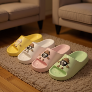 Pantuflas de Dibujos Animados para Hombre, Suela de EVA Antideslizante, Punta Abierta, Parte Superior de PVC, para Todas las Temporadas, Tallas 36-41, Blanco, Verde, Rosa - Product Image 2