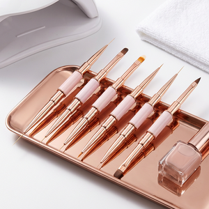 Pinceau à ongles avec manche métallique, pointe précise, poils en nylon, logo personnalisé pour extension d'ongles en gel, ligne fine, usage en studio de manucure - Product Image 6