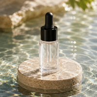 Flacon de sérum en verre cylindrique de haute qualité, personnalisable, finition mate, rechargeable, avec bouton poussoir métallique, emballage cosmétique