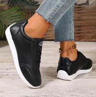 Baskets blanches légères à lacets pour femmes, chaussures de sport tendance, style coréen, pour étudiantes, collection automne