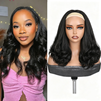 Perruques mi-longues 3-en-1 ondulées de 14 pouces avec texture Yaki épaisse – Vente en gros # Extensions de cheveux sans couture en fibres premium noires naturelles 1B