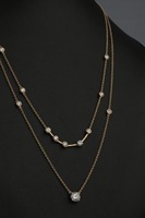 Collier tendance pour femme avec diamant synthétique de laboratoire, plaqué or rose 18/14 carats/argent/or, certifié IGI, diamant Swaroop