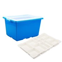 Caja de almacenamiento de bloques de construcción grande, OEM juguete, bloques compatibles con STEM para niños, Caja multifuncional colorida