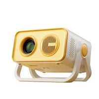 Projecteur portable V19 Android HD avec mise en miroir sans fil de l'écran, pour la maison, la chambre, petit format, batterie intégrée, projection de 120 pouces