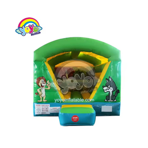 Pequeña Casa de rebote inflable de la jungla para uso doméstico, diseño compacto, Material de PVC ligero, equipo de juego para interiores y exteriores para niños - Product Image 1