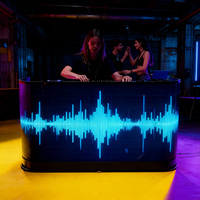 Écran LED en forme de U pour comptoir d'accueil, mur vidéo, publicité commerciale, écran LED de table, comptoir LED avec roulettes