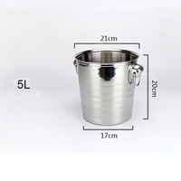 Accessoires de Bar Seau à Glace Personnalisé en Acier Inoxydable, Glacière à Bière, Seau à Champagne – 3L, 5L, 7L