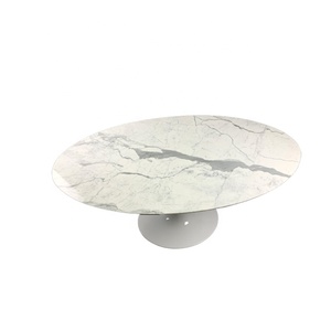 <span class=keywords><strong>Table</strong></span> à manger 12 places en marbre et tulipe blanche avec Base en aluminium, de Style nordique de qualité supérieure - Product Image 1