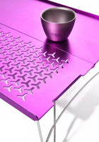 Table pliante carrée en alliage d'aluminium ultra-léger Design moderne Portable petite plage mobilier d'extérieur Camping randonnée pique-niques