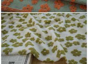 Tissu en polaire à imprimé floral doux, 370 g/m², 100 % polyester, doux et <span class=keywords><strong>chaud</strong></span>, en laine d'agneau jacquard, tissu en polaire sherpa pour <span class=keywords><strong>manteau</strong></span> d'hiver - Product Image 5