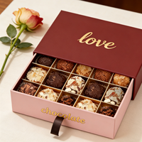 Boîte cadeau carrée en carton gris recyclable personnalisée pour chocolats, emballage écologique avec logo personnalisé pour anniversaire, mariage