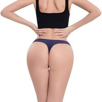 Tanga de nailon sin costuras para mujer, de tiro medio, color borgoña, sexy, invisible, transpirable, sin marcas, lencería para uso diario