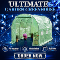 Serre de jardin portable 3x2x2m pour plantes, légumes et fleurs avec porte zippée