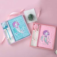 Ensemble de Journal agenda en fausse fourrure, 1 pièce, en peluche, Pop It, avec stylo Pom, papeterie scolaire pour enfants
