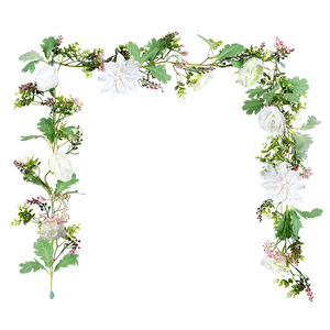 Guirlandes de roses artificielles, guirlandes de pivoines blanches, roses, bleues, champagne, violettes, noires pour décorations de mariage, centres commerciaux, hôtels - Product Image 5