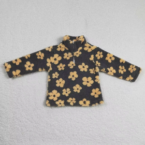 Abrigos Casuales Personalizados para Bebés y Niñas, con Estampado Floral, Forro Polar, Manga Larga, Media Cremallera y Cuello Alto - Product Image 6