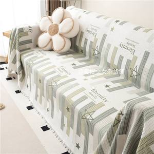 Funda de sofá con estampado geométrico, tela tipo gofre, cobertura total, lavable, diseño de una pieza para uso general en sofás - Product Image 3