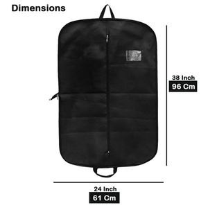 ถุงเก็บเสื้อผ้าผ้าทอสีดำแบบทันสมัยที่มีซิปปิดแบบเรียบ - Product Image 2