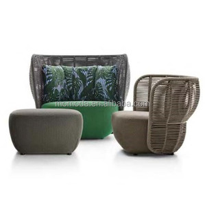 Ensemble de canapé en aluminium au design moderne de luxe avec coussins hauts imperméables pour <span class=keywords><strong>jardin</strong></span> hôtel table de plage et <span class=keywords><strong>corde</strong></span> incluse - Product Image 1