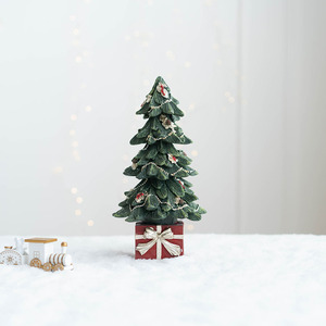 Dropshipping Shopify Resin Santa Claus Music <b>Box</b> <b>Christmas</b> Tree Spinning Desktop Ornament Holiday Gift Decor - Product Image 3