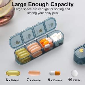 <span class=keywords><strong>Pilulier</strong></span> portable étanche 7 jours 21 28 compartiments pour voyage-boîtes à médicaments mensuelles AM/PM pour le stockage - Product Image 2
