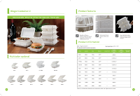 Boîte alimentaire jetable blanche avec couvercle à charnière, compatible micro-ondes, en MFPP, boîte à emporter robuste, boîte à lunch à clapet, vente en gros
