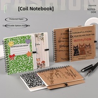 Carnet promotionnel mignon petit format à spirale 4 x 5,5 pouces avec attache pour stylo, logo personnalisé, cadeau d'affaires, vente en gros OEM en stock