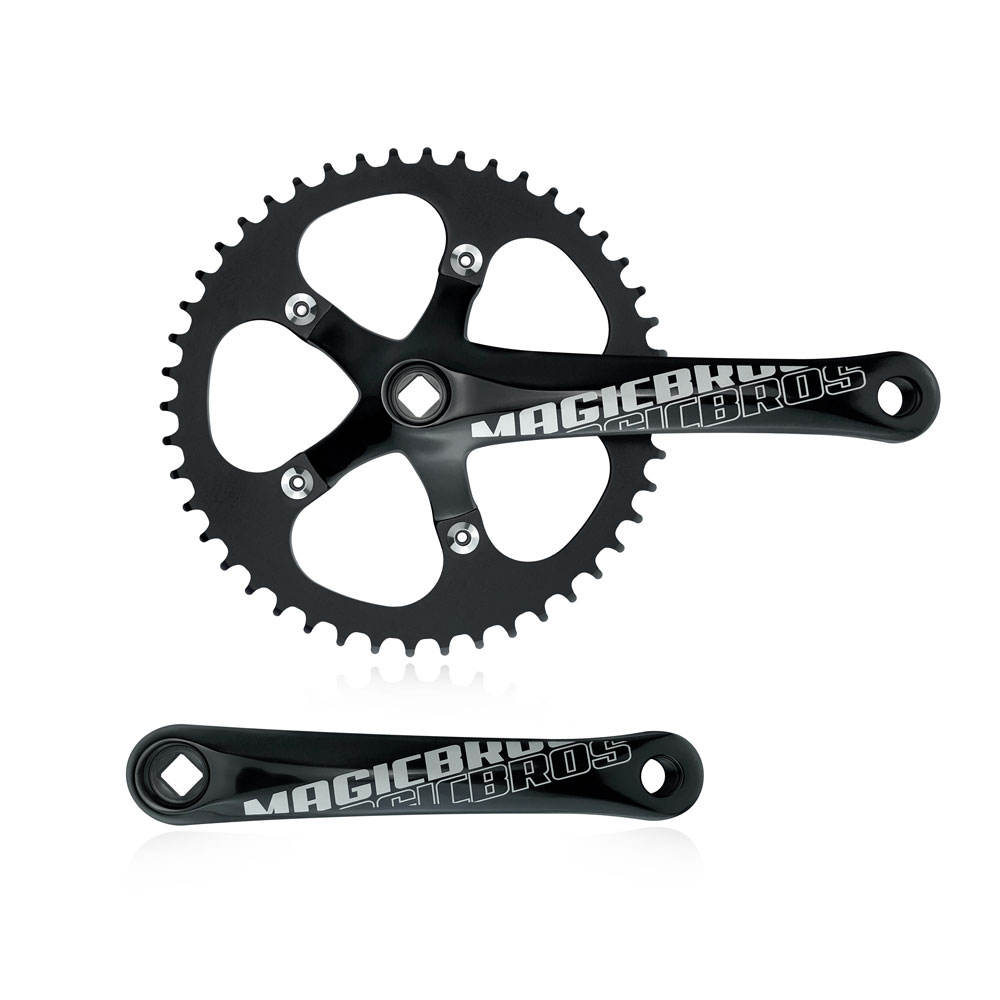 Aluminum Alloy Single Speed Bike Fixie 170mm Crank 46T Chainwheel Track  Road Bicycle Crank Set Durable Fixed Gear Cranksets