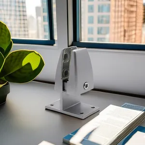 Ofis donanım T tipi taban masaüstü akrilik bölücü klip bölücü alüminyum alaşımlı cam Panel ofis bölmesi kelepçe