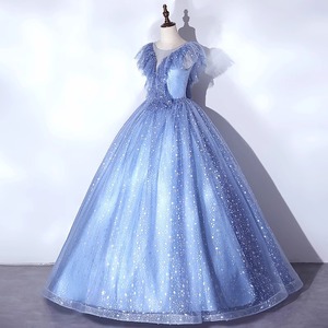 Dreamy Deep Blue Starry Sky Tulle Dress Long Skirt Women Stage <b>Performance</b> <b>Wear</b> Adult - Product Image 3