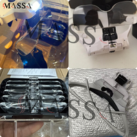 MASSA Adjustable Headband Magnifier with Five Interchangeable Magnification Lenses LED-lit Magnifier for Eyelash Extensions