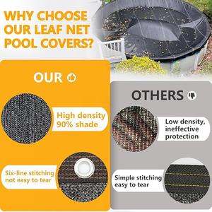 Couverture de <span class=keywords><strong>piscine</strong></span> <span class=keywords><strong>hors</strong></span> <span class=keywords><strong>sol</strong></span> <span class=keywords><strong>ronde</strong></span> en filet pour l'hiver, bâche de <span class=keywords><strong>piscine</strong></span> en maille avec œillets et cordes, couverture en maille noire pour attraper les feuilles - Product Image 6