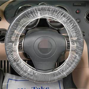 Couvercles de <span class=keywords><strong>volant</strong></span> jetables en <span class=keywords><strong>plastique</strong></span>, pièces, avec élastique, pour réparer la voiture - Product Image 3