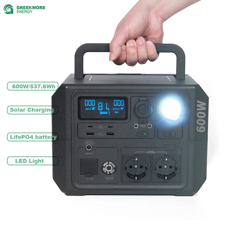 600W 240v 120V BMS protection Solar Lifepo4 Battery Ups Backup Solar Powered Charging Stations Portable Power Station for Home